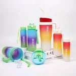 3 Pcs Beauty Water Bottle - 1.2 Ltr, 750ml and 250ml Travelling Bottle - Image 3
